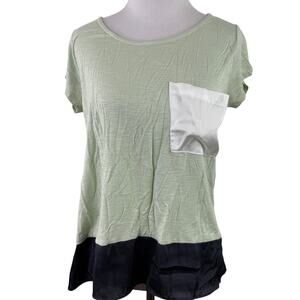 Dolan Left Coast Collection Anthropologie Women's Colorblock Pocket Blouse Shirt